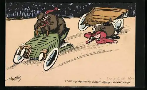 AK Auto wird durch die rasante Fahrt in Stücke gerissen