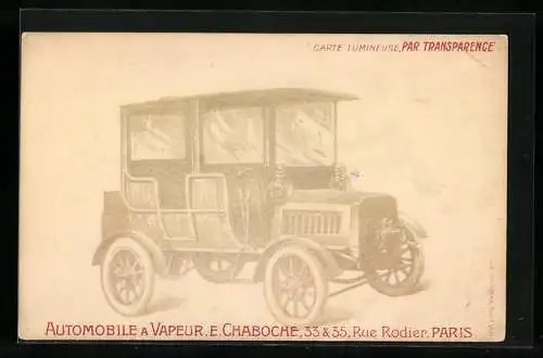 AK Automobile a Vapeur E. Chaboche, 33 & 35 Rue Rodier, Paris