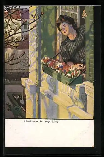 Künstler-AK G.Hirth`s Verlag, Nr. 24, R. M. Eichler: Abendsonne im Vorfrühling