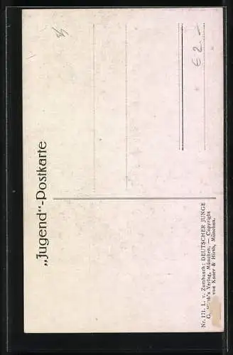 Künstler-AK G. Hirth`s Verlag, Nr. 171, Ludwig von Zumbusch: Deutscher Junge beim Lernen