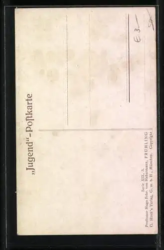 Künstler-AK G. Hirth`s Verlag, Serie: XIX, 3., Junge Dame mit schwarzem Hut