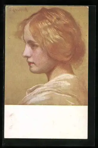 Künstler-AK G. Hirth`s Verlag, Serie: Tina, Frauenportrait