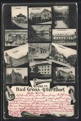 AK Gross-Ullersdorf, Kurhaus Restaurant, Villa Franziska, Brunner Ferienheim