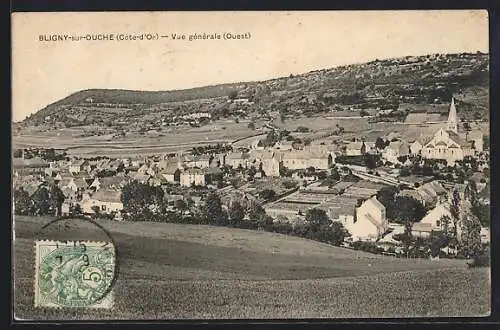 AK Bligny-sur-Ouche, Vue générale Ouest