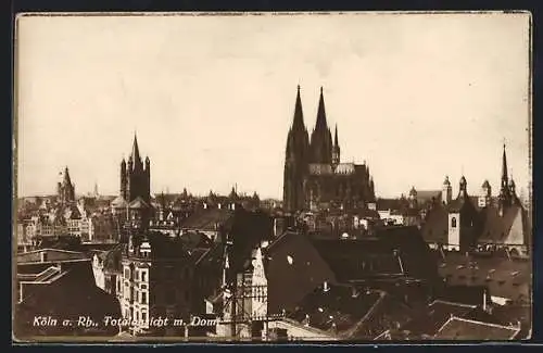 AK Köln, Totalansicht mit Dom