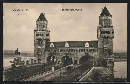 AK Cöln a. Rh., Hohenzollernbrücke aus der Vogelschau