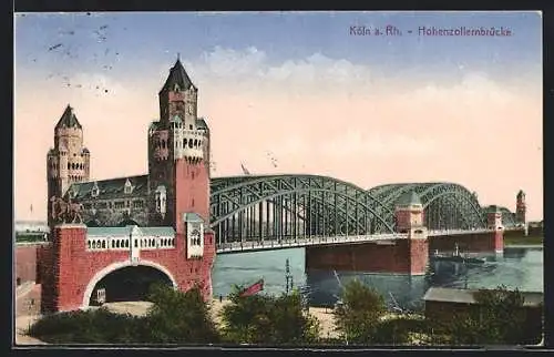 AK Köln a. Rh., Hohenzollernbrücke