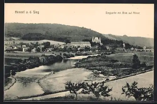 AK Hennef a. d. Sieg, Siegpartie mit Blick auf Allner