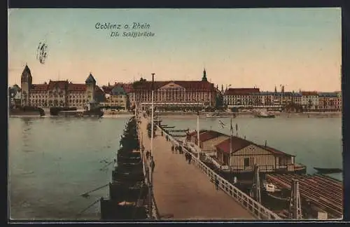 AK Coblenz a. Rhein, Die Schiffbrücke