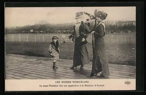 AK Les Modes Nouvelles, La Jupe-Pantalon fait son apparition à la Réunion d`Auteuil