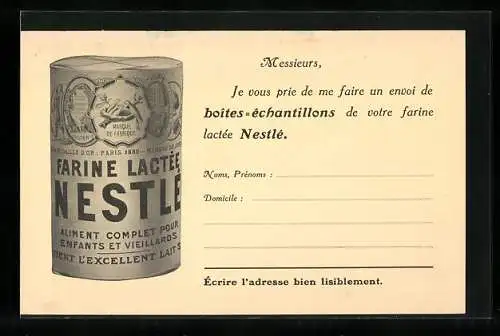 AK Nestlé, Farine Lactée, Aliment complet pour Enfants et Vieillards