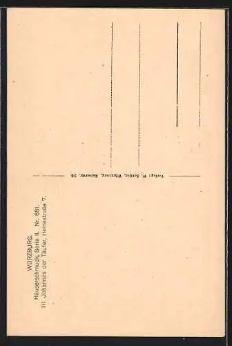 AK Würzburg, Häuserschmuck: Hl. Johannes der Täufer, Heinestrasse 7