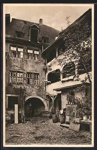 AK Würzburg, Bauernhof in der Strasse: Dettelbachergasse 9