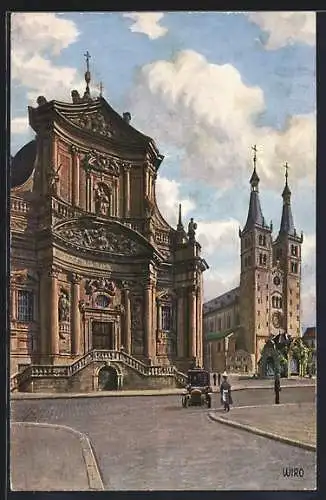 AK Würzburg, Neumünsterkirche mit Dom