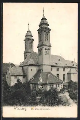 AK Würzburg, Anblick der St. Stephanskirche