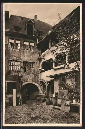 AK Würzburg, Bauernhof in der Strasse Dettelbachergasse 9