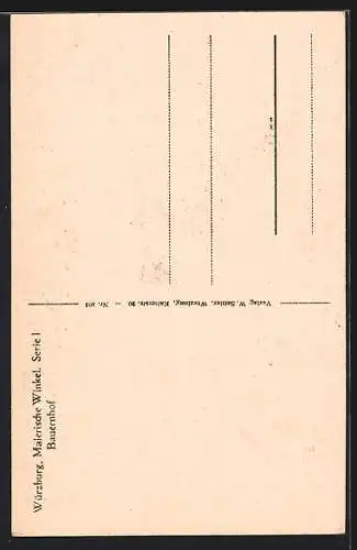 AK Würzburg, Bauernhof in der Strasse: Dettelbachergasse 9