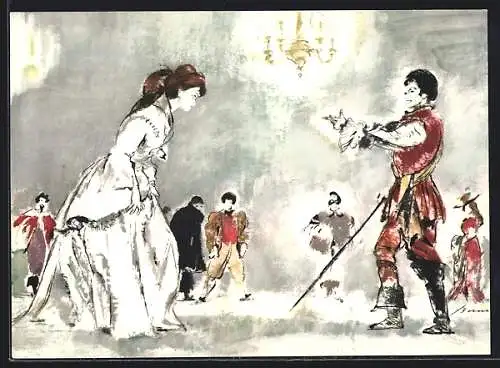 Künstler-AK Reklame für Aral-Tankstellen, Serie Das Ruhrgebiet, Nr. 2 Schauspielhaus in Bochum