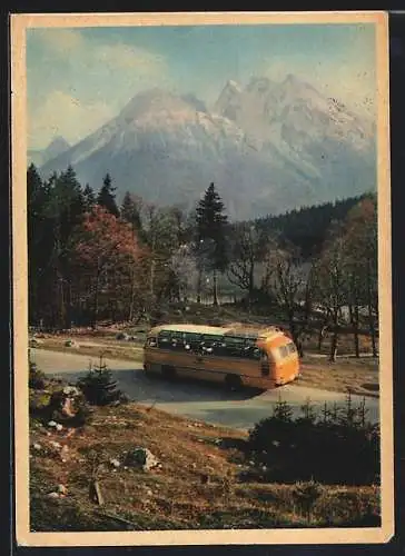 AK Fahrten mit der Kraftpost, Deutsche Alpenpost, Bus