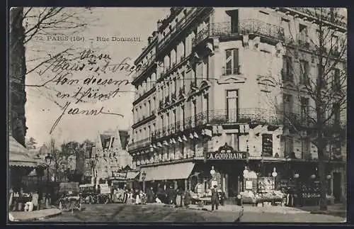 AK Paris, Rue Donizetti, Strassenpartie