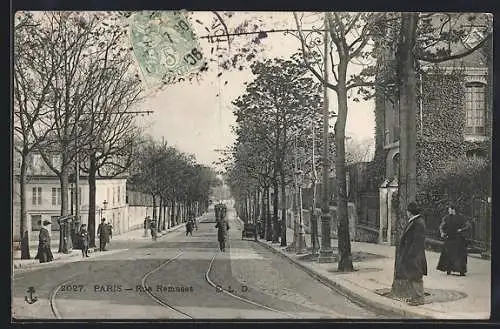 AK Paris, Rue Remusat, Strassenpartie