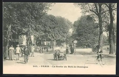 AK Paris, La Sortie du Bois de Boulogne