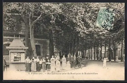 AK Paris, Rue Lafontaine prise du Rond-point de Boulainvillers