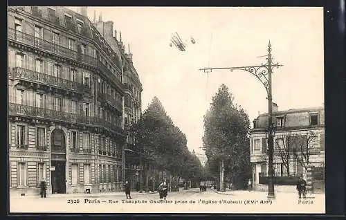 AK Paris, Rue Théophile Gauthier prise de l`Eglise d`Auteuil, Strassenpartie