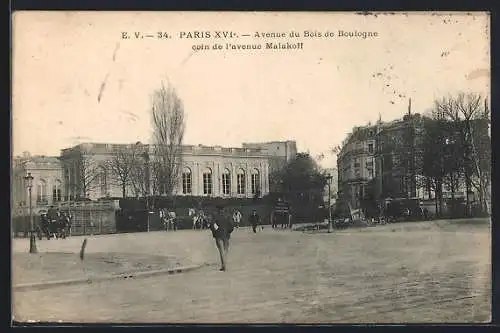 AK Paris, Avenue du Bois de Boulogne coin de l`avenue Malakoff