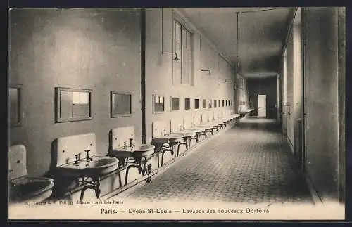 AK Paris, Lycée St-Louis, Lavabos des nouveaux Dortoirs