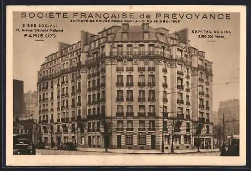 AK Paris, Société Francaise de Prévoyance, 15 Avenue Stéphane Mallarmé