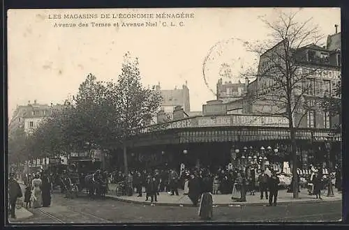 AK Paris, Les Magasins de l`Economie Ménagère, Avenue des Ternes et Avenue Niel