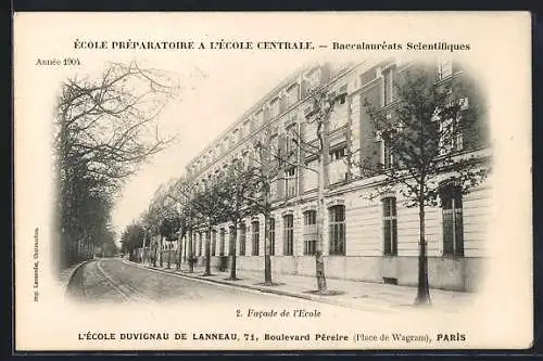 AK Paris, École Préparatoire a l`École Centrale, Facade de l`École