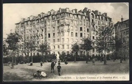 AK Paris, Montmartre, Le Square Carpeaux et la Fondation Weil