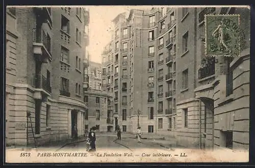 AK Paris, Montmartre, La Fondation Weil, Cour intérieure