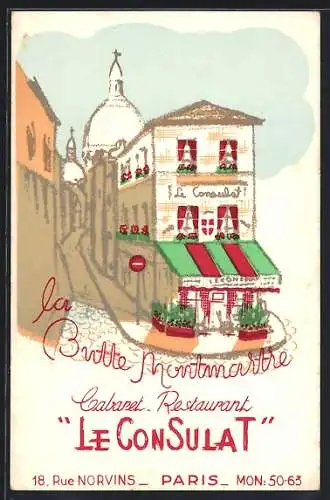 Künstler-AK Paris, Cabaret-Restaurant Le Consulat, 18 Rue Norvins