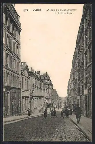 AK Paris, La Rue de Clignancourt