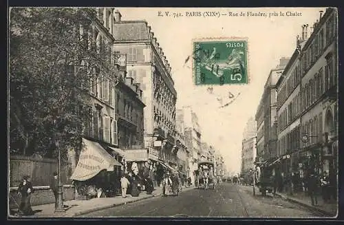 AK Paris, Rue de Flandre, pres le Chalet