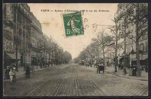 AK Paris, Avenue d`Allemagne, pres la rue des Ardennes