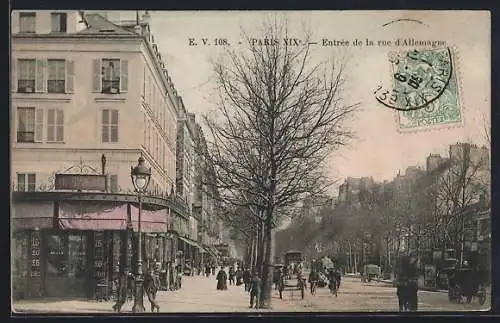 AK Paris, Entrée de la Rue d`Allemagne