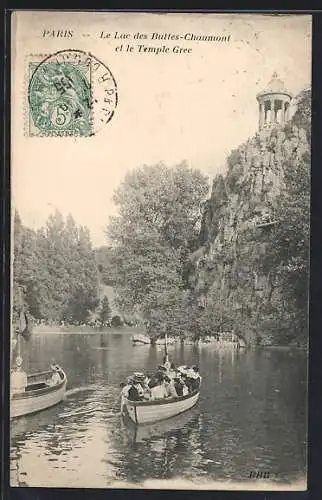 AK Paris, Le Lac des Buttes-Chaumont et le Temple Grec