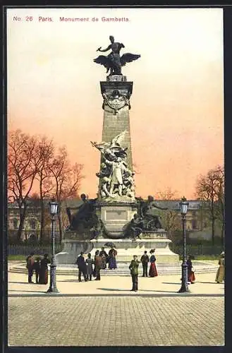 AK Paris, Monument de Gambetta