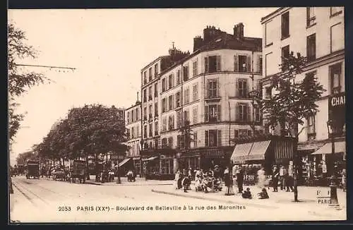 AK Paris, Boulevard de Belleville à la rue des Maronites