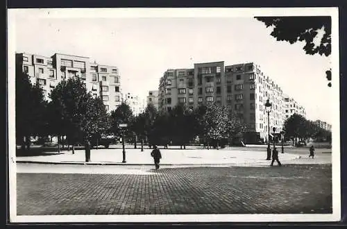 AK Paris, Place de la Porte de Bagnolet et Boulevard Davout