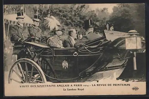 AK Paris, Le Landeau Royal, Visite des Souverains Anglais 1914