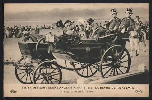 AK Paris, Le Landeau Royal à Vincennes, Besuch des Königs von England 1914