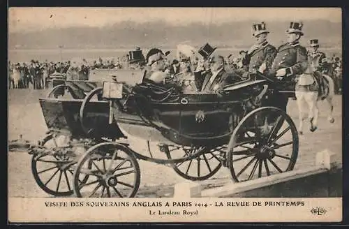 AK Paris, Le Landeau Royal, Visite des Souverains Anglais 1914