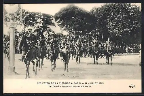 AK Paris, Le Défilé, Maréchal Douglas Haig, Les Fetes de la Victoire 1919