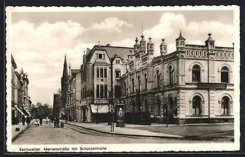 AK Eschweiler, Marienstrasse mit Schützenhalle