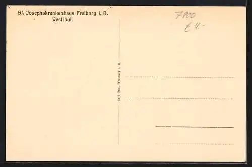 AK Freiburg i. B., St. Josephskrankenhaus, Vestibül, Innenansicht